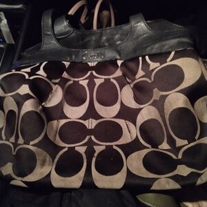 Coach Black and Tan Tote Bag